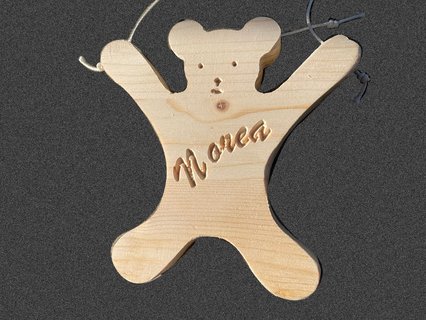Kletterbär aus Holz mit Schnurmechanik und individueller Namensgravur